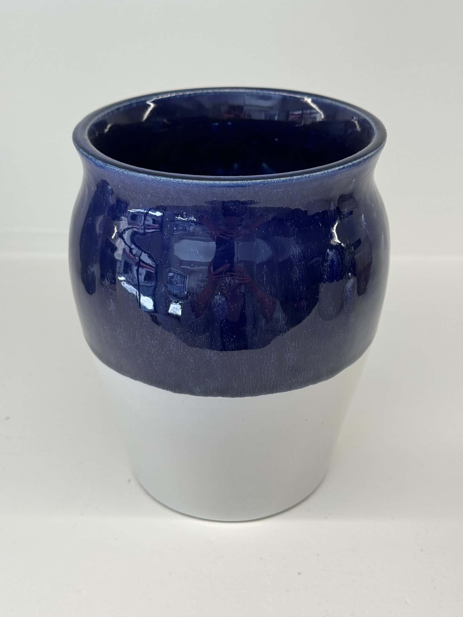 Tall Blue Vase - Front Studio View